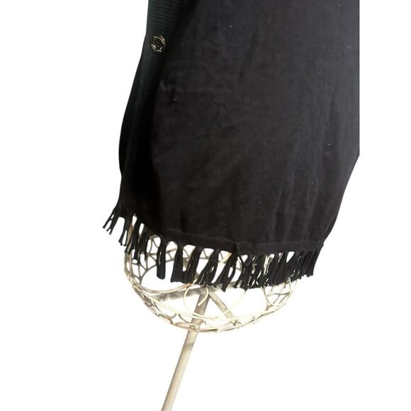 Beautiful Lilly Pulitzer Ramona Fringe Sweater Black Gold Buttons Cotton Blend S - Picture 7 of 16